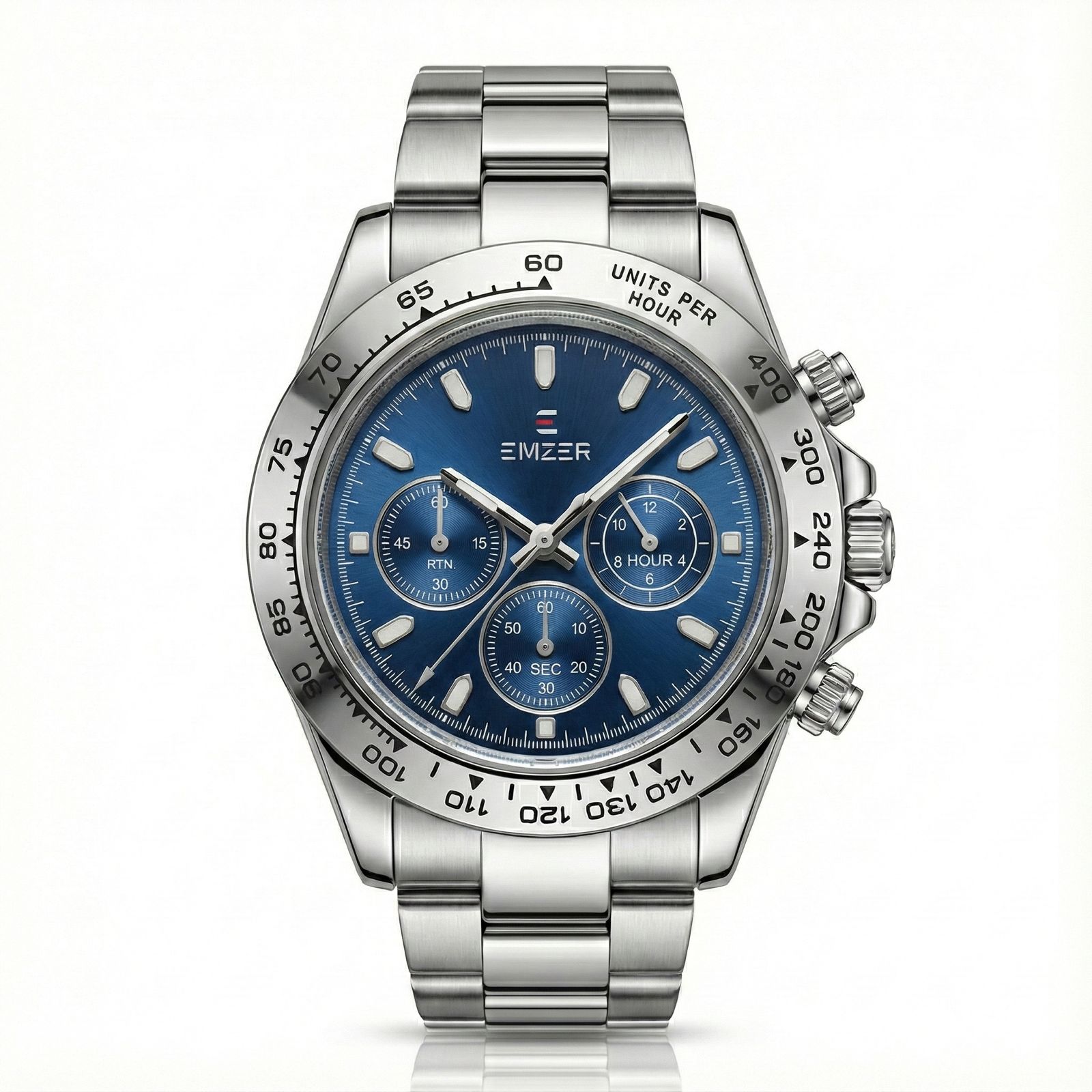 Emzer watch — silver rectangular case